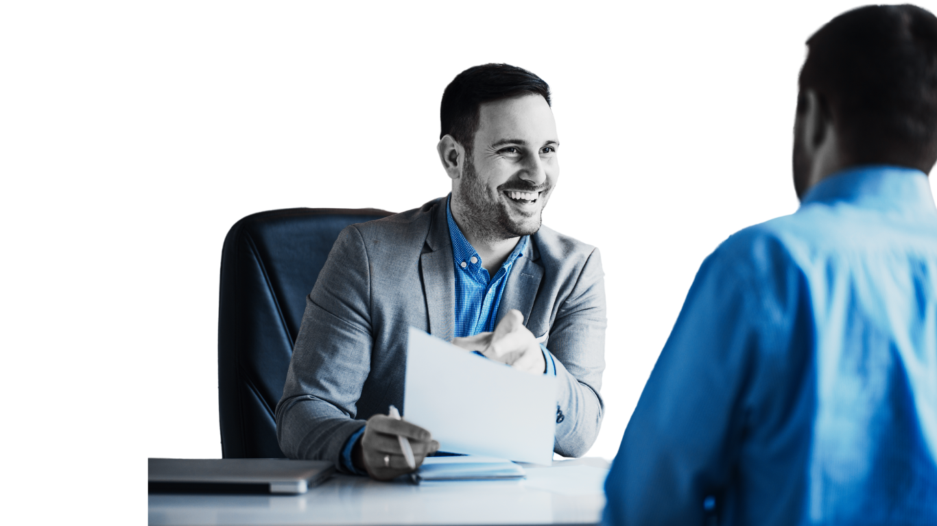 Recruitment consultant discussing an employer's hiring needs